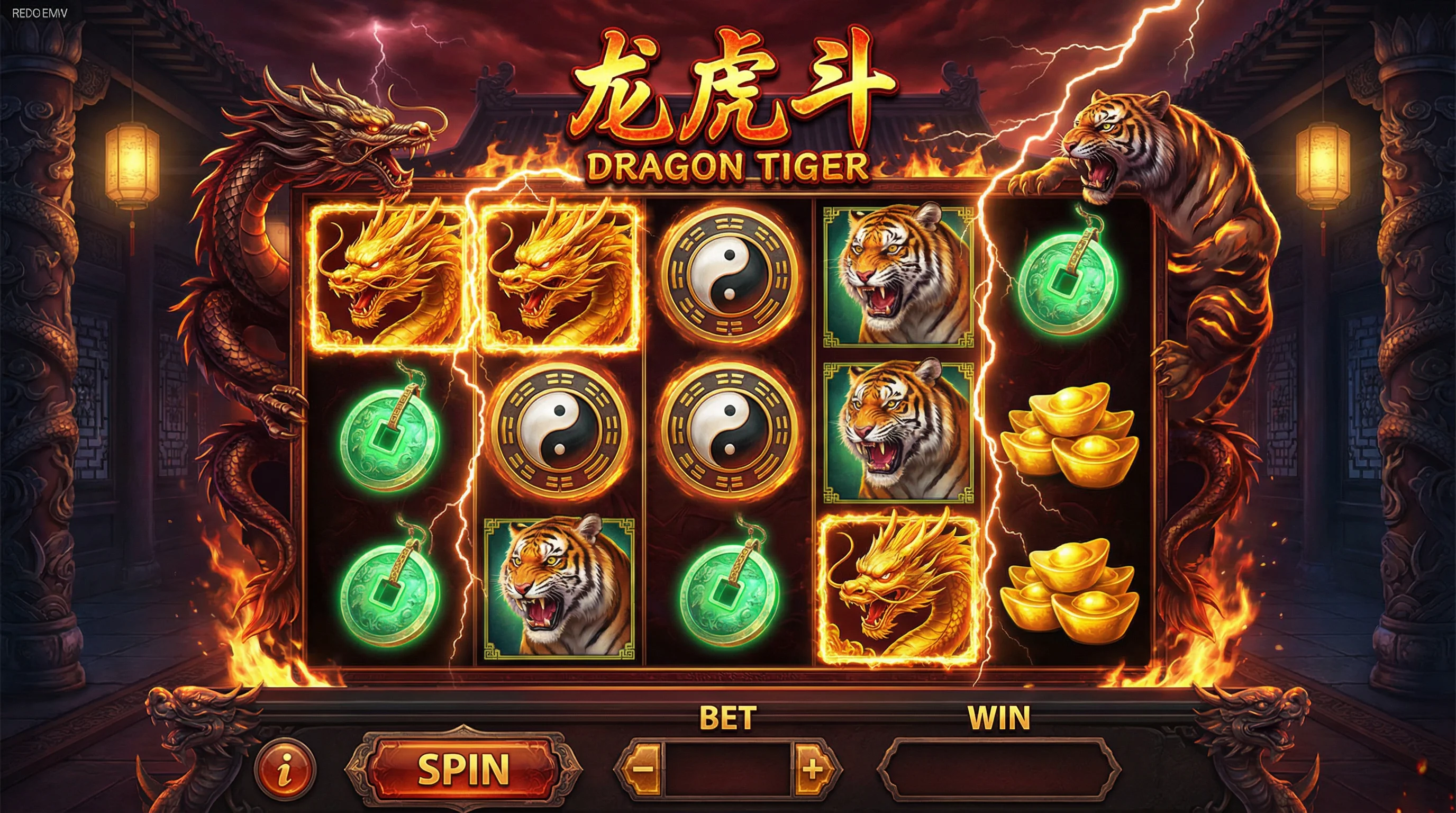 龙虎斗电子游戏中国风界面